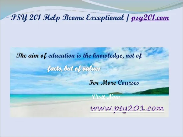 PSY 201 Help Bcome Exceptional / psy201.com