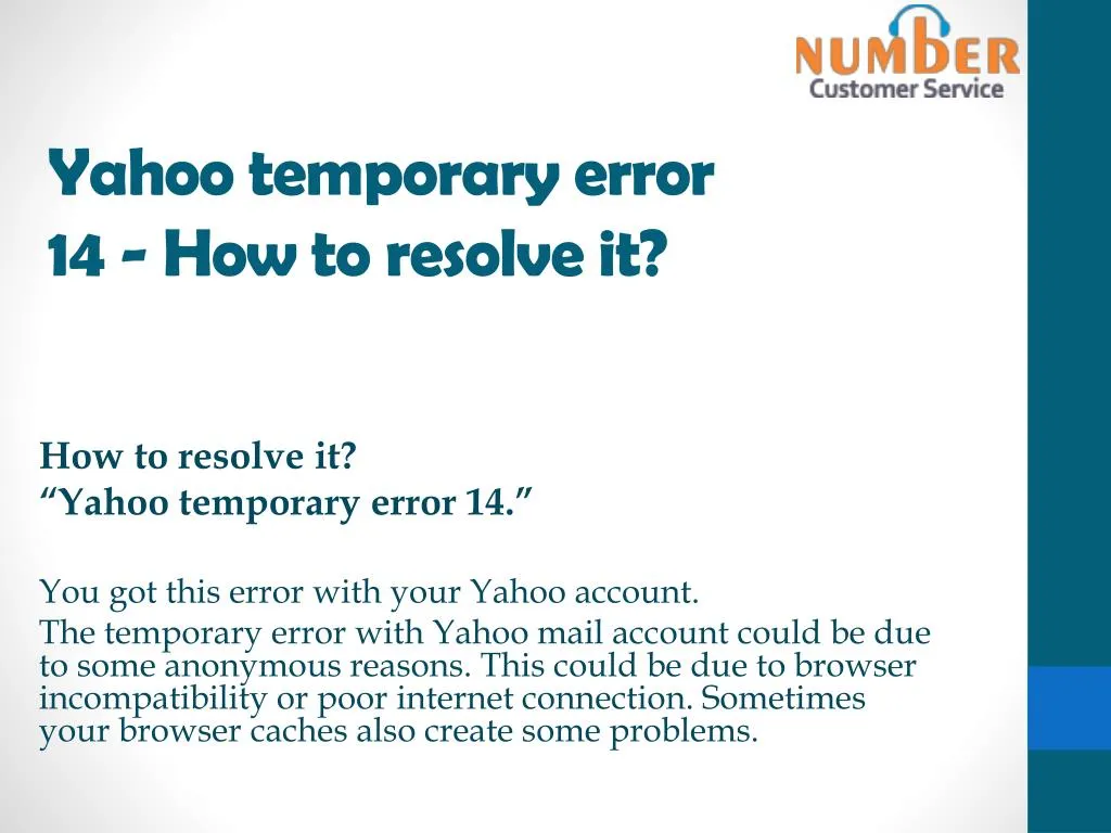 yahoo temporary error 14 how to resolve it