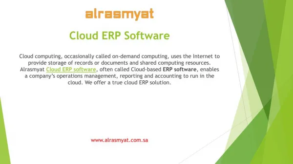 Get professional organizational environment with Alrasmyat Cloud ERP software
