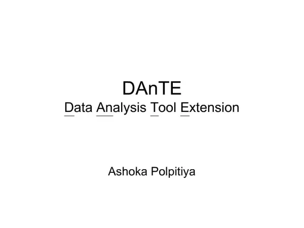 DAnTE Data Analysis Tool Extension