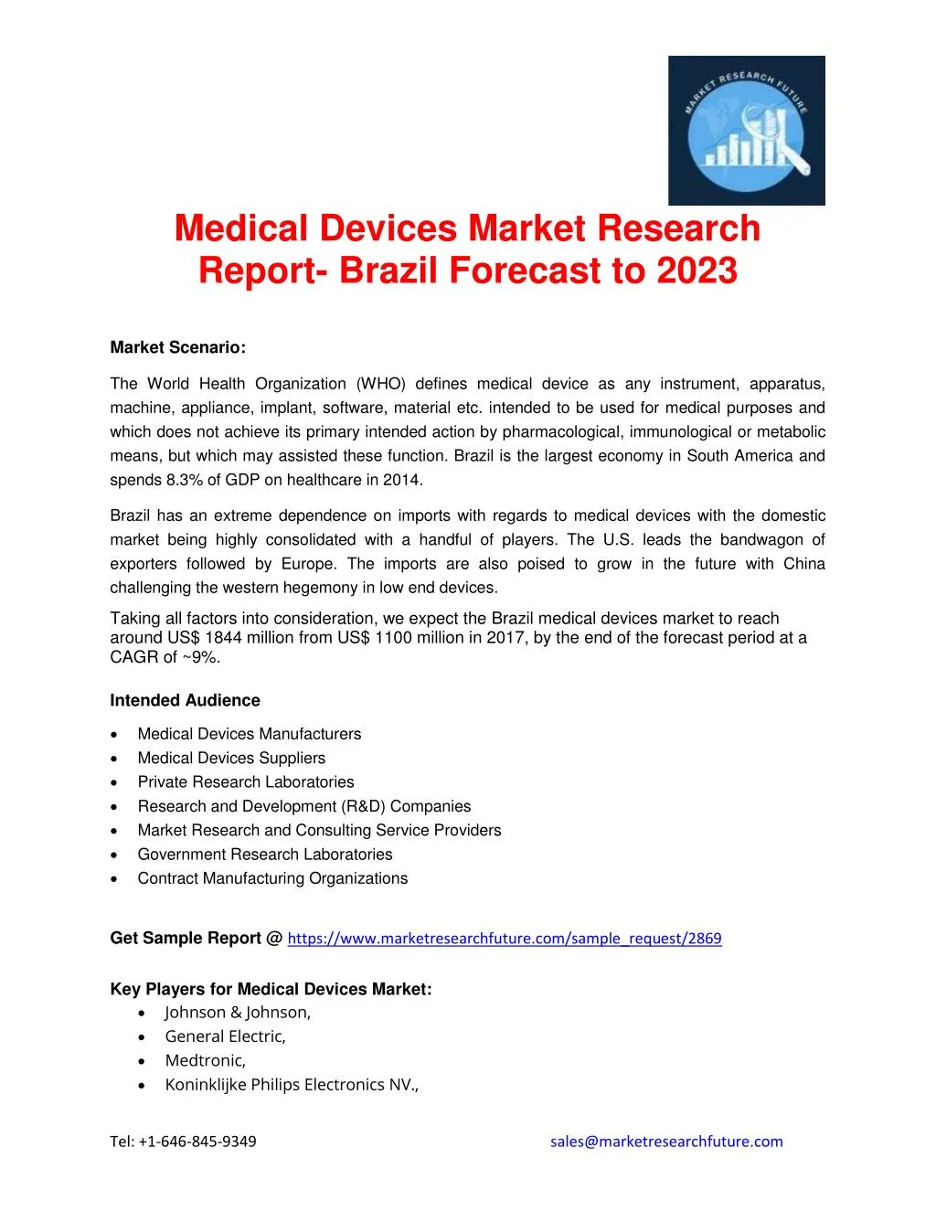 medical devices market research report brazil