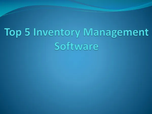 Top 5 Inventory management software