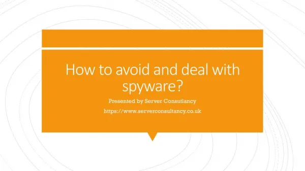 How to avoid and deal with spyware
