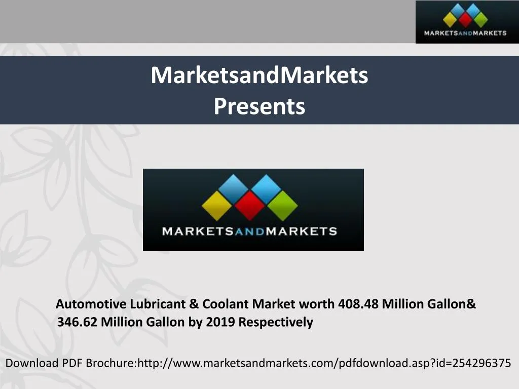 marketsandmarkets presents