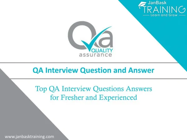 Software Quality Assurance (QA) Testing Interview Questions & Answers