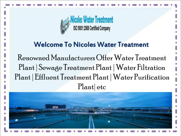 Effluent Treatment Plant In Delhi