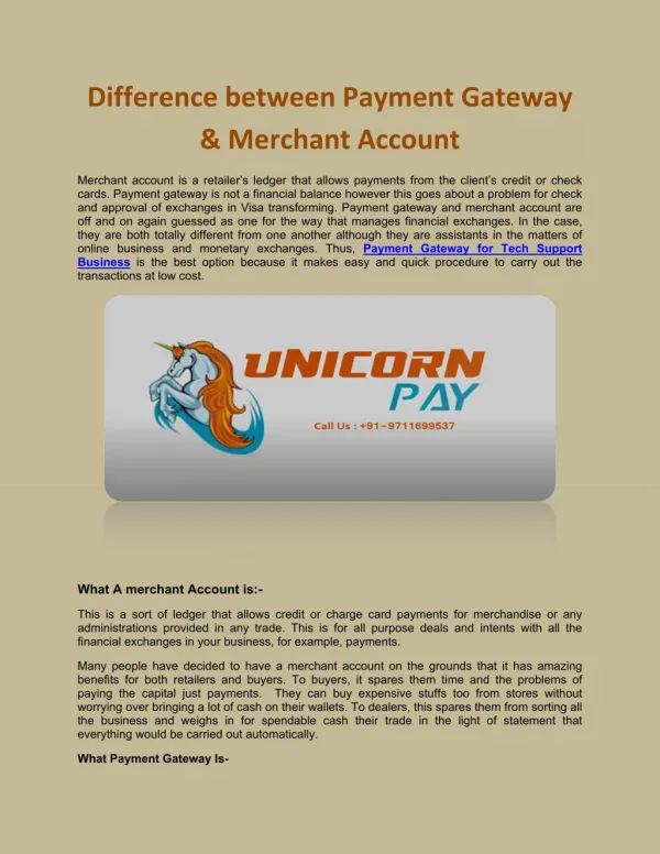 Difference between Payment Gateway & Merchant Account
