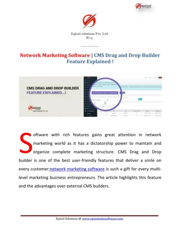 Network Marketing Software | CMS Drag and Drop Builder Feature Explained!