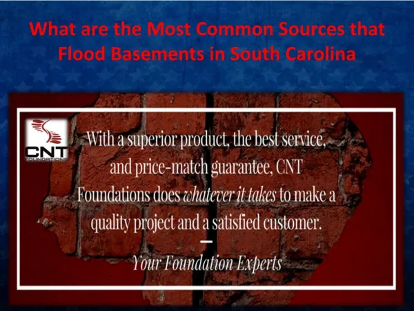 What are the Most Common Sources that Flood Basements in South Carolina