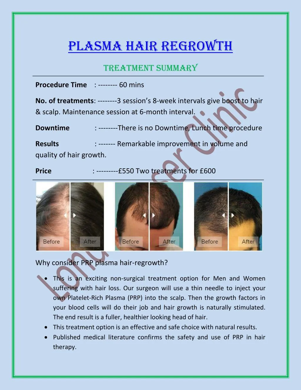 plasma hair regrowth