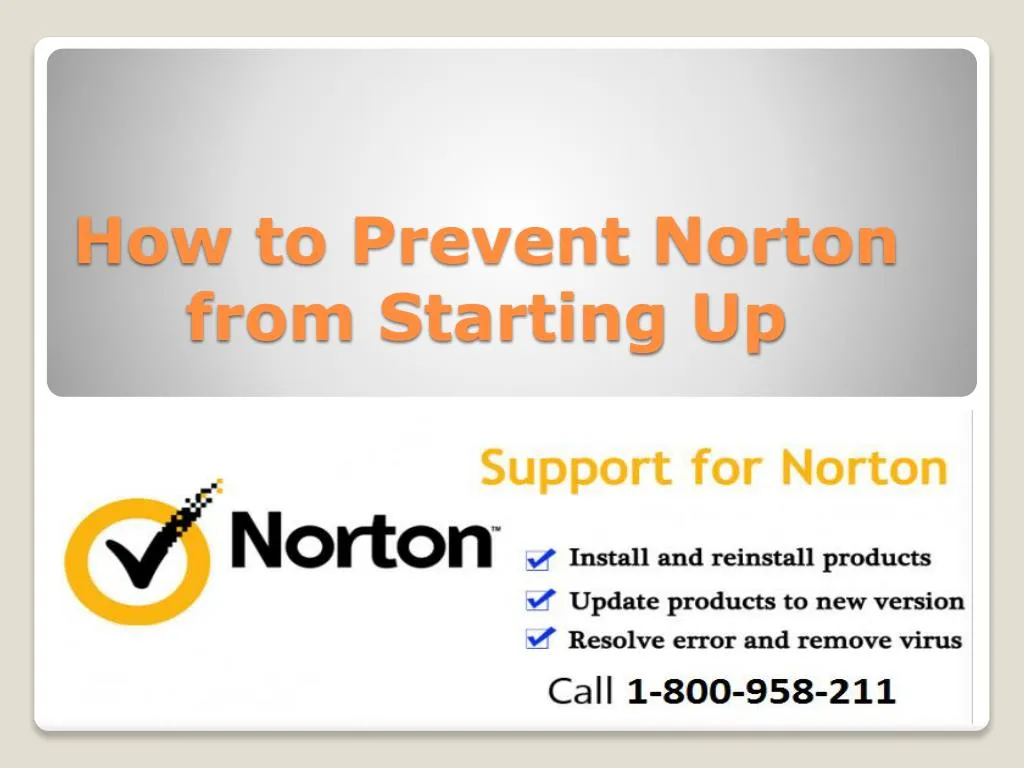 how to prevent norton from starting up