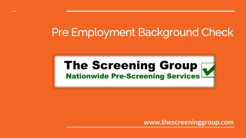 pre employment background check