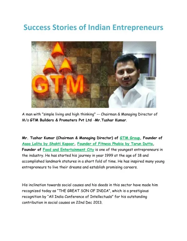 Success Stories of Indian Entrepreneurs