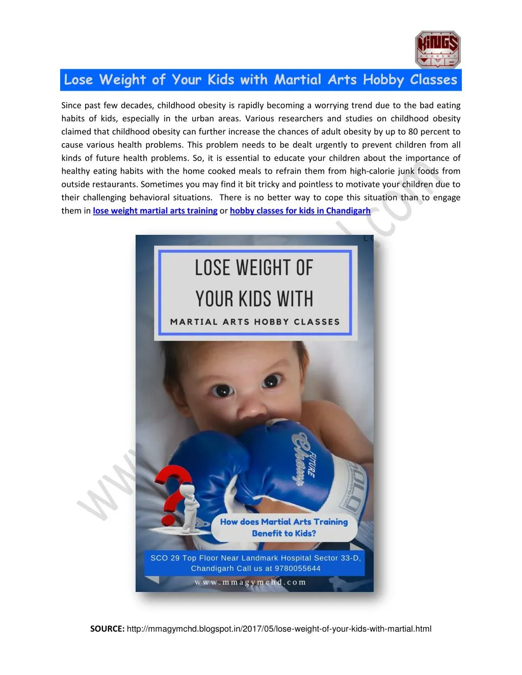 lose weight of your kids with martial arts hobby