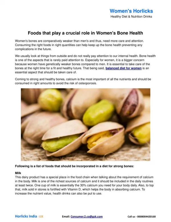 Foods that play a crucial role in Women's Bone Health