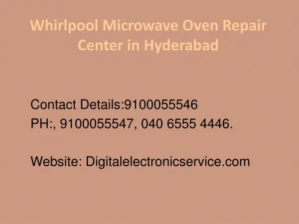 Whirlpool Microwave Oven Repair Center in Hyderabad