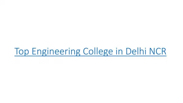 Top Engineering Colleges in Delhi NCR – GNIOT