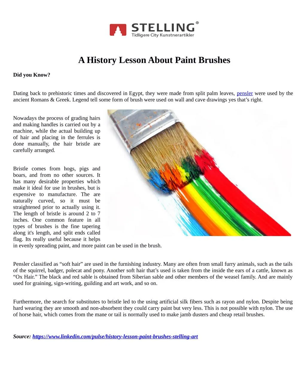 a history lesson about paint brushes