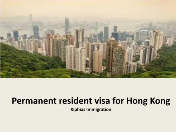 permanent resident visa for hong kong