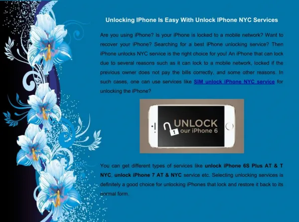 Unlocking IPhone Is Easy With Unlock IPhone NYC Services