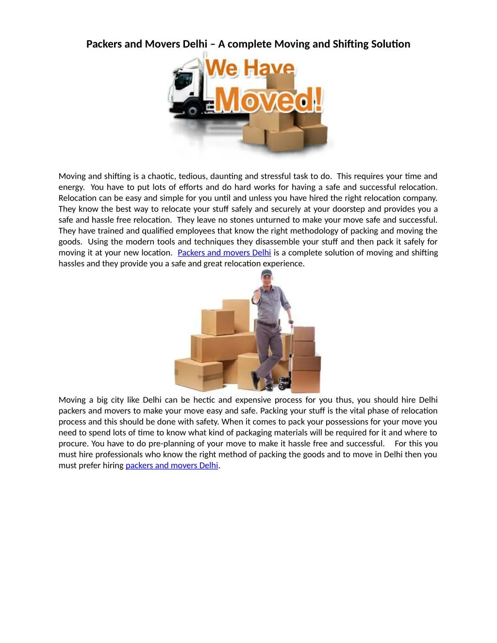 packers and movers delhi a complete moving