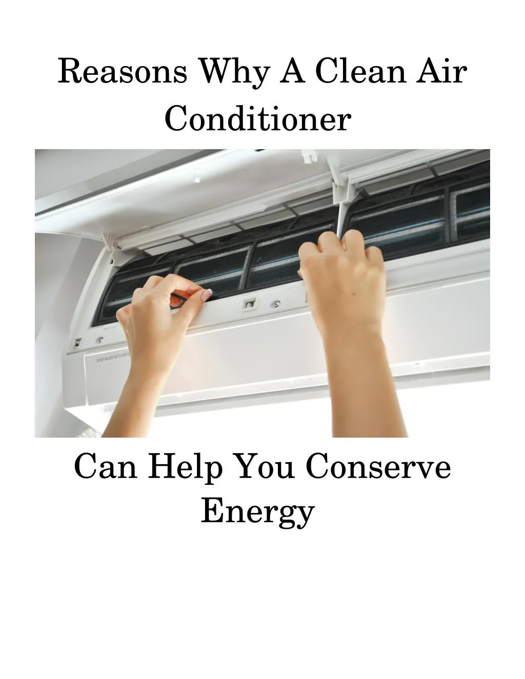 reasons why a clean air conditioner