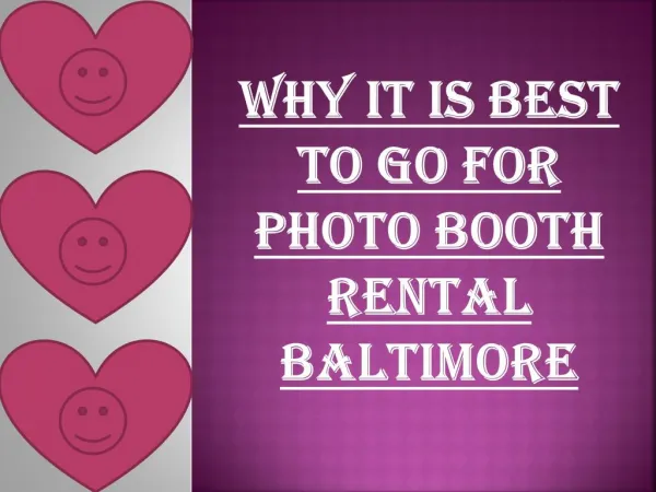 Baltimore Photo Booth Rentals