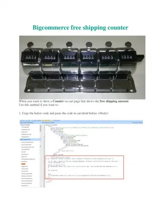 How to create BIGCOMMERCE FREE SHIPPING COUNTER