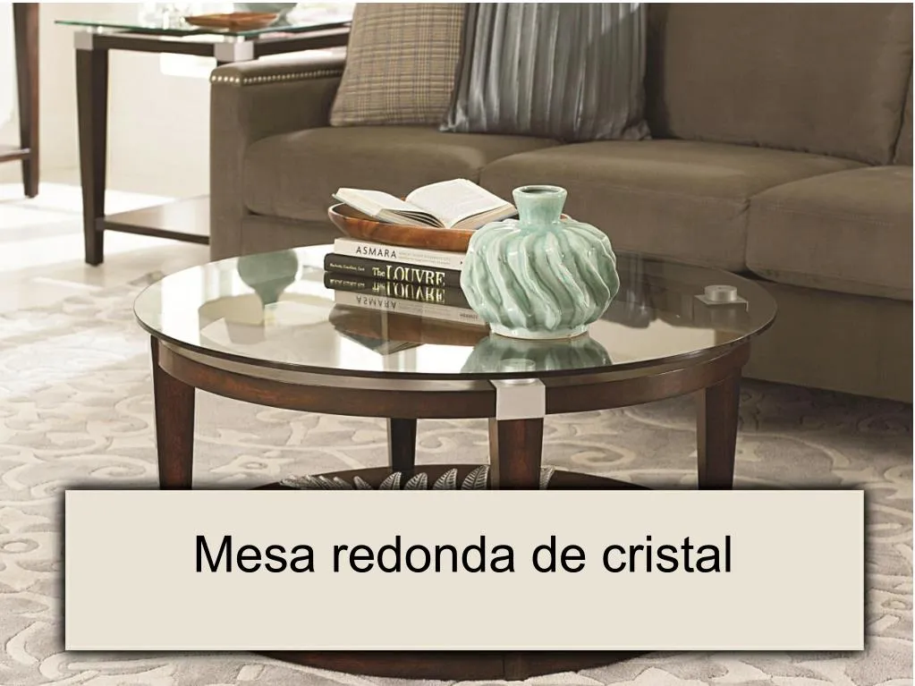 mesa redonda de cristal