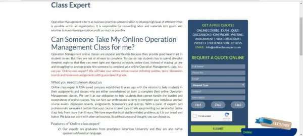 Take My Online Operation Management Class For Me