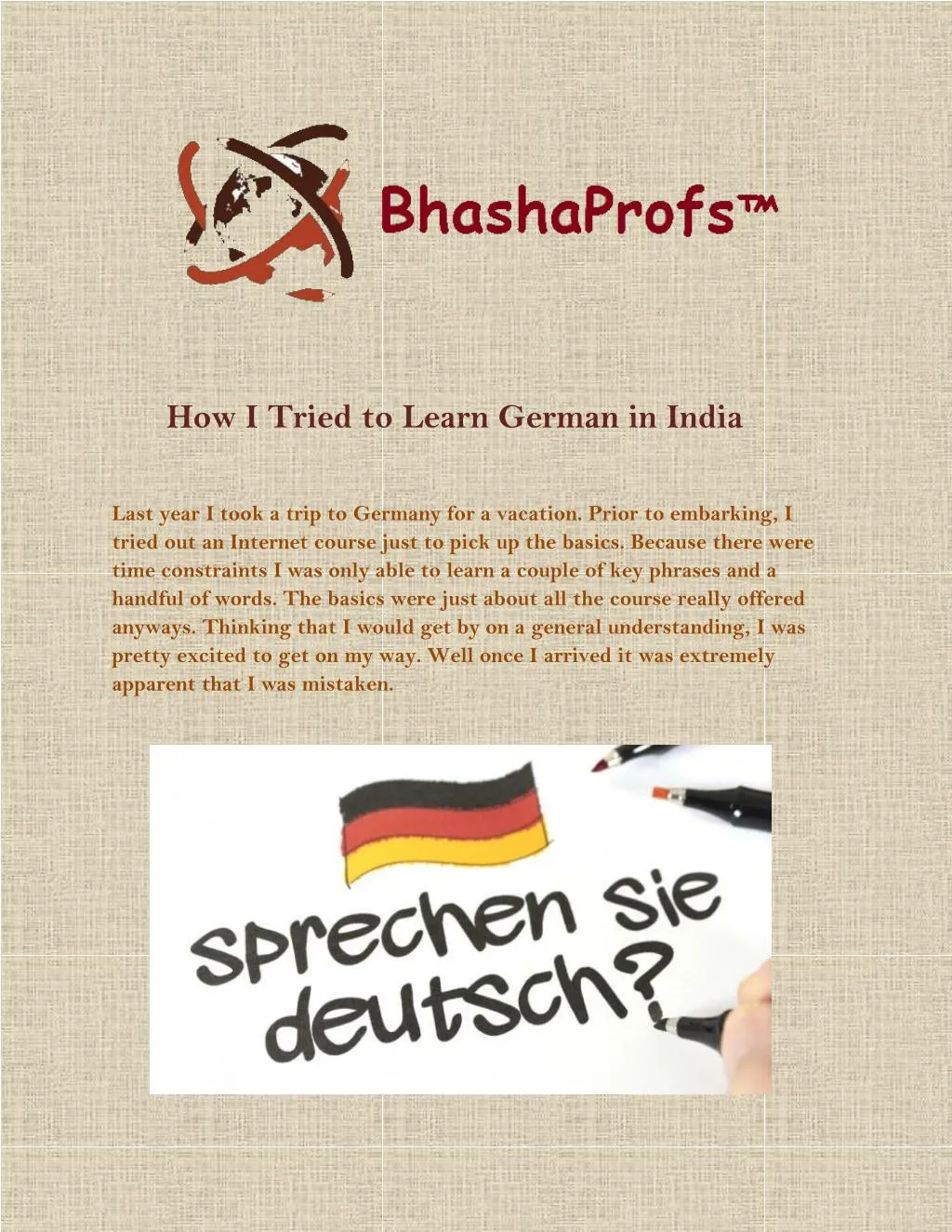 how i tried to learn german in india