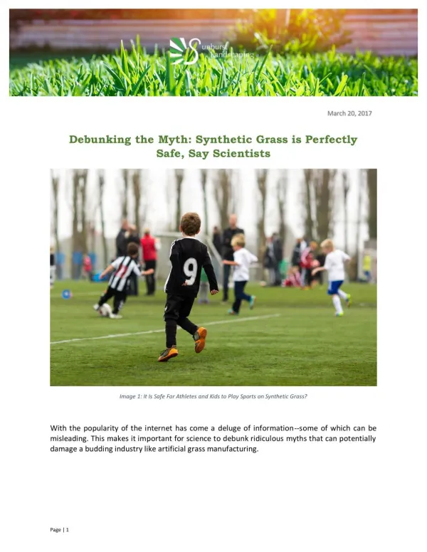 Debunking the Myth: Synthetic Grass is Perfectly Safe, Say Scientists