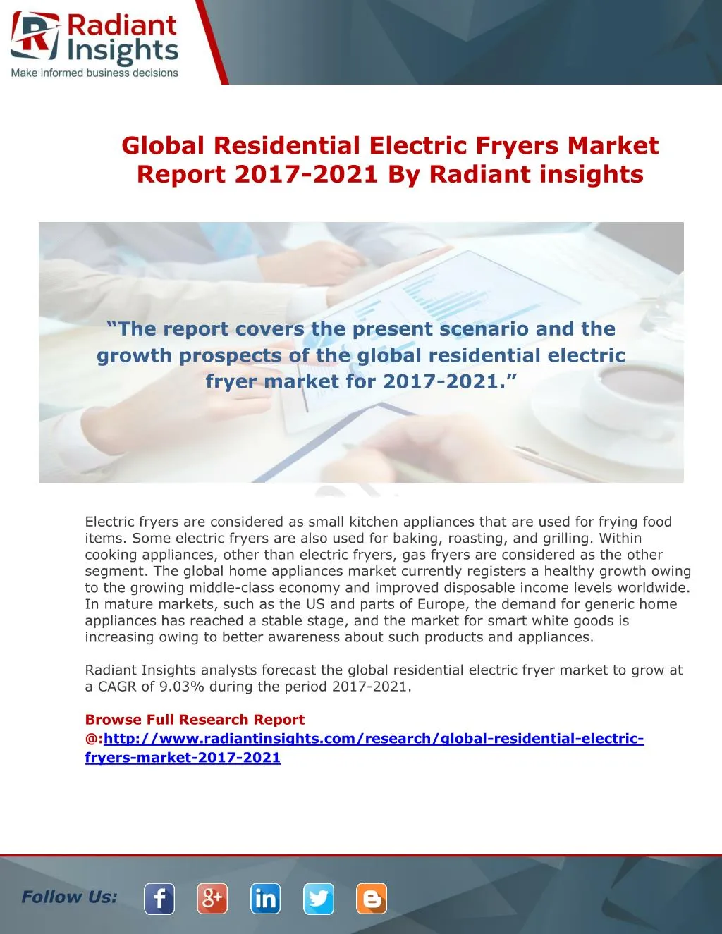 global residential electric fryers market report