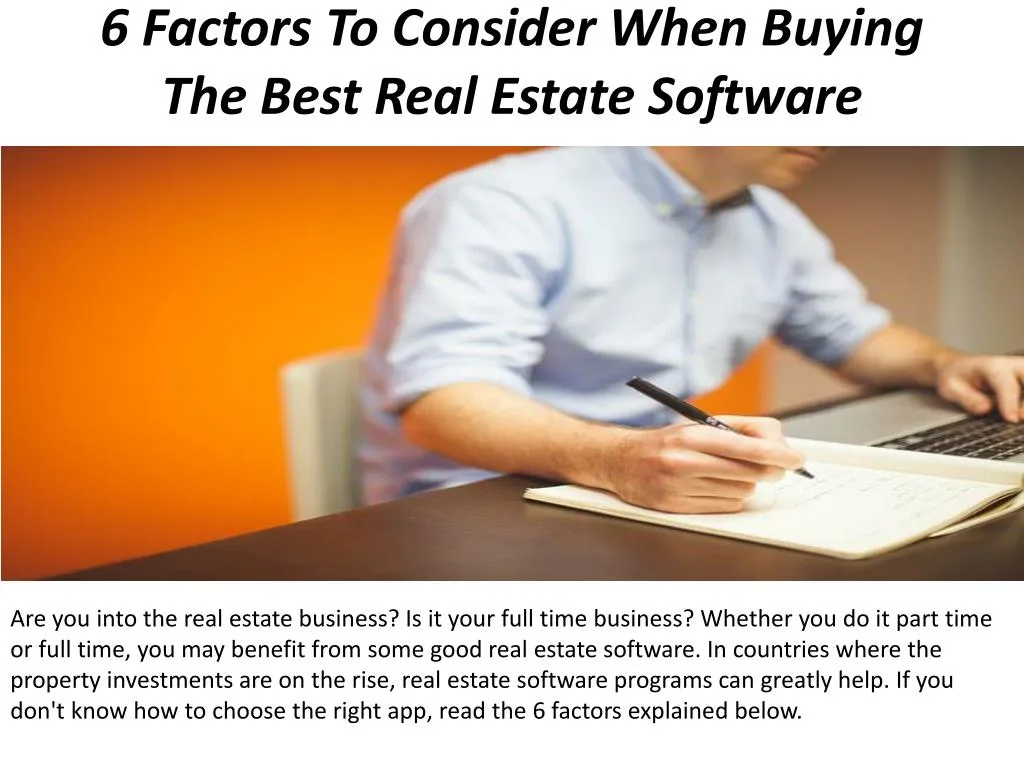 6 factors to consider when buying the best real estate software