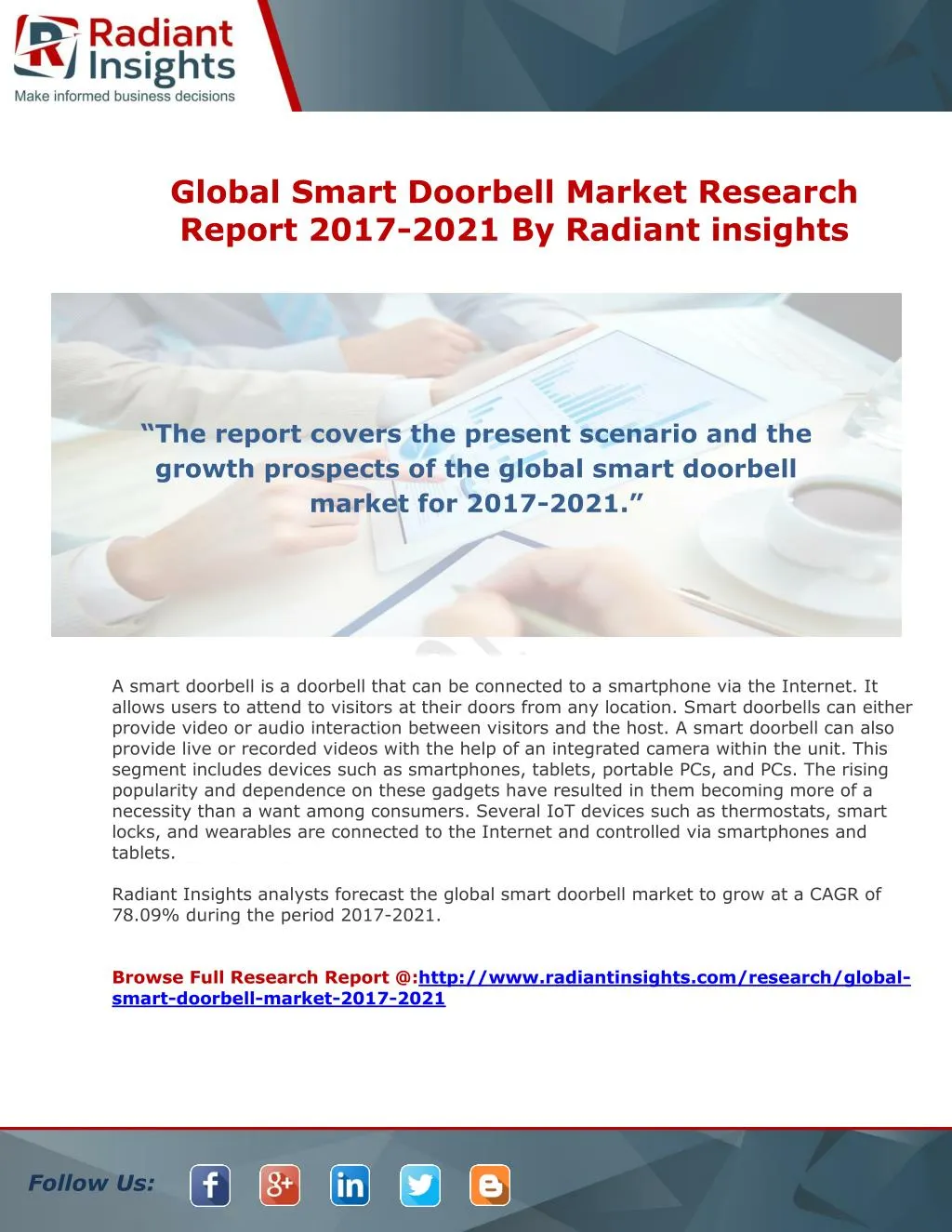 global smart doorbell market research report 2017