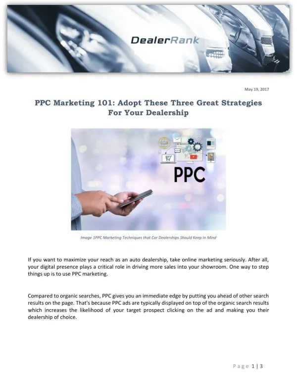 PPC Marketing 101: Adopt These Three Great Strategies For Your Dealership