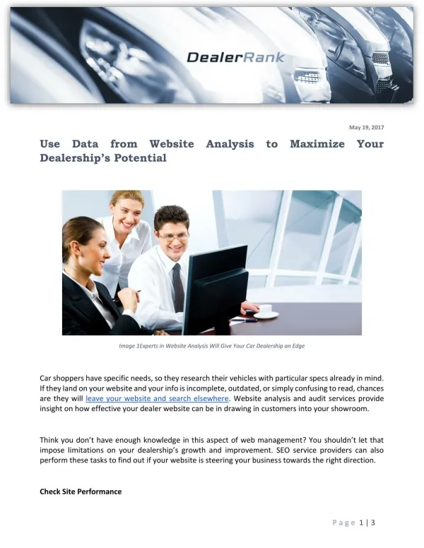 Use Data from Website Analysis to Maximize Your Dealership’s Potential