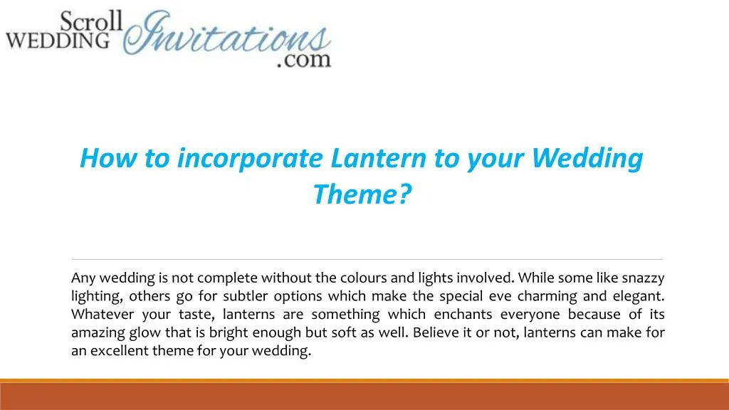 how to incorporate lantern to your wedding theme