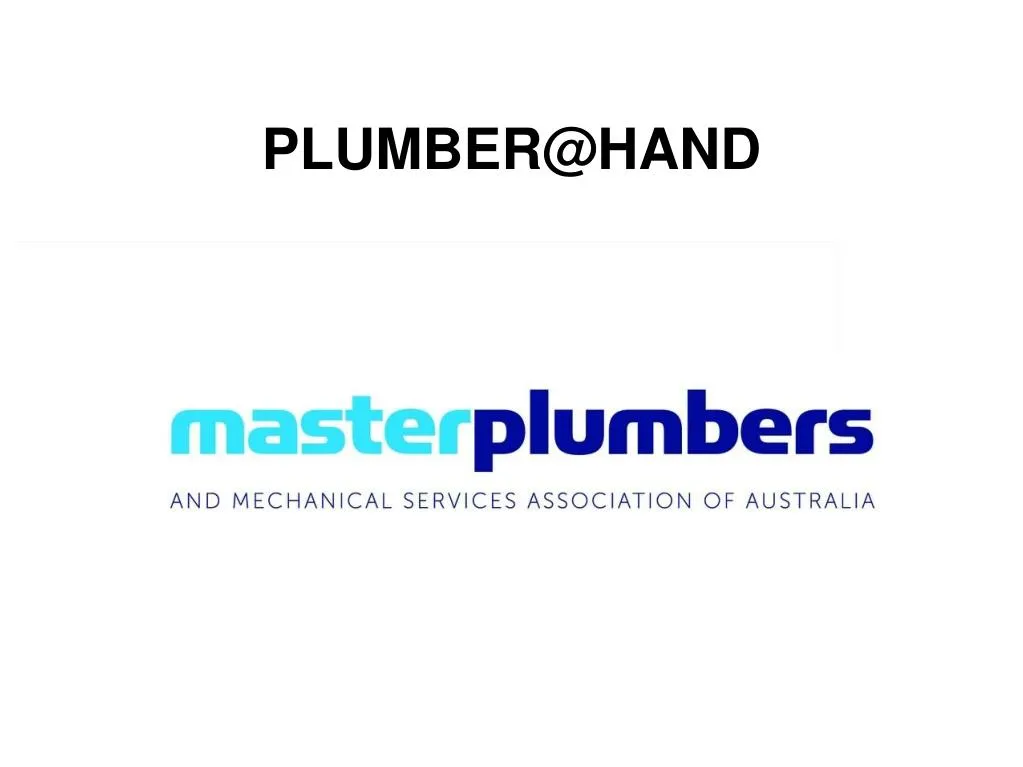 plumber@hand