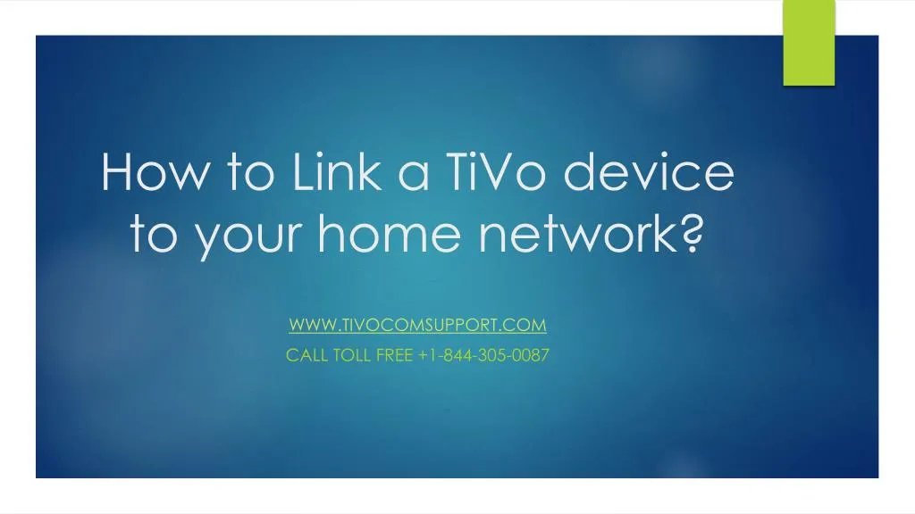 how to link a tivo device to your home network
