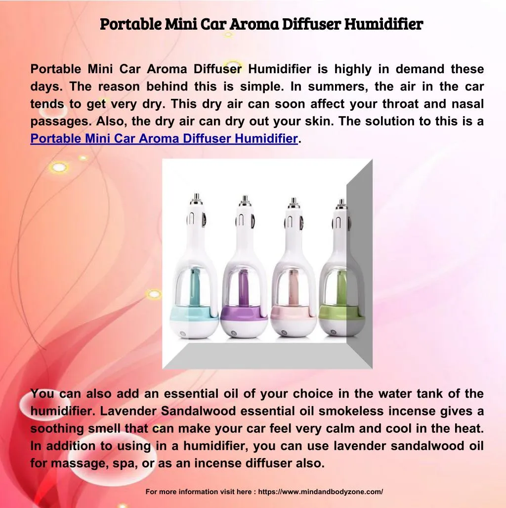 portable mini car aroma diffuser humidifier