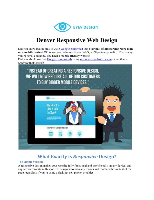 Denver Responsive Web Design - Eye9design