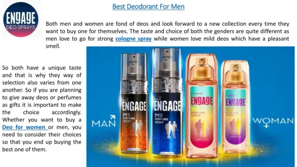 Engage Deo For Men And Women