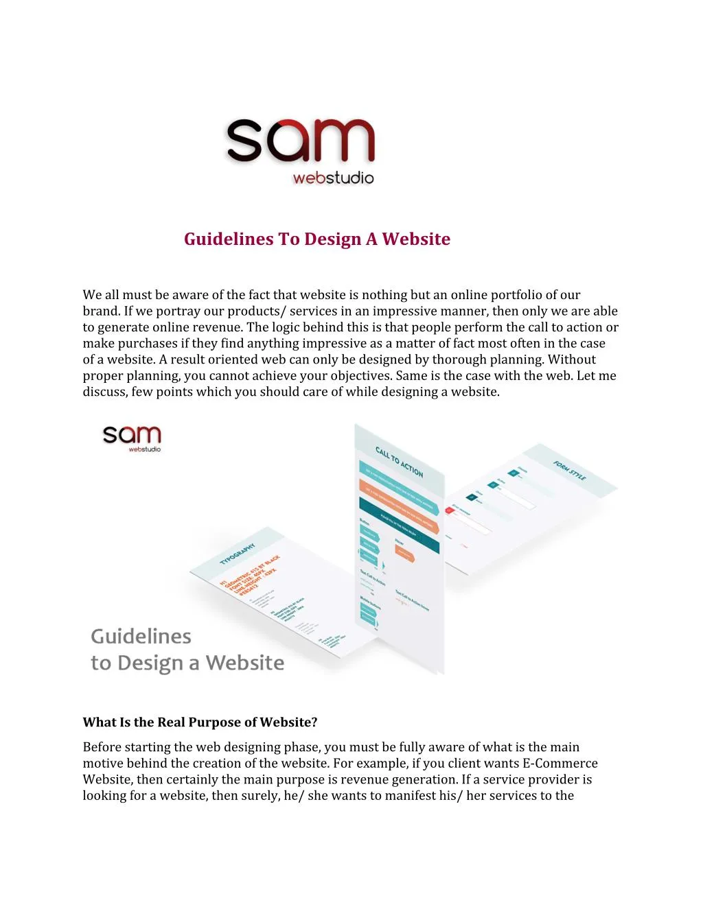 guidelines to design a website