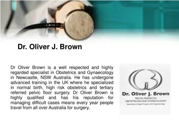 Dr Oliver J. Brown