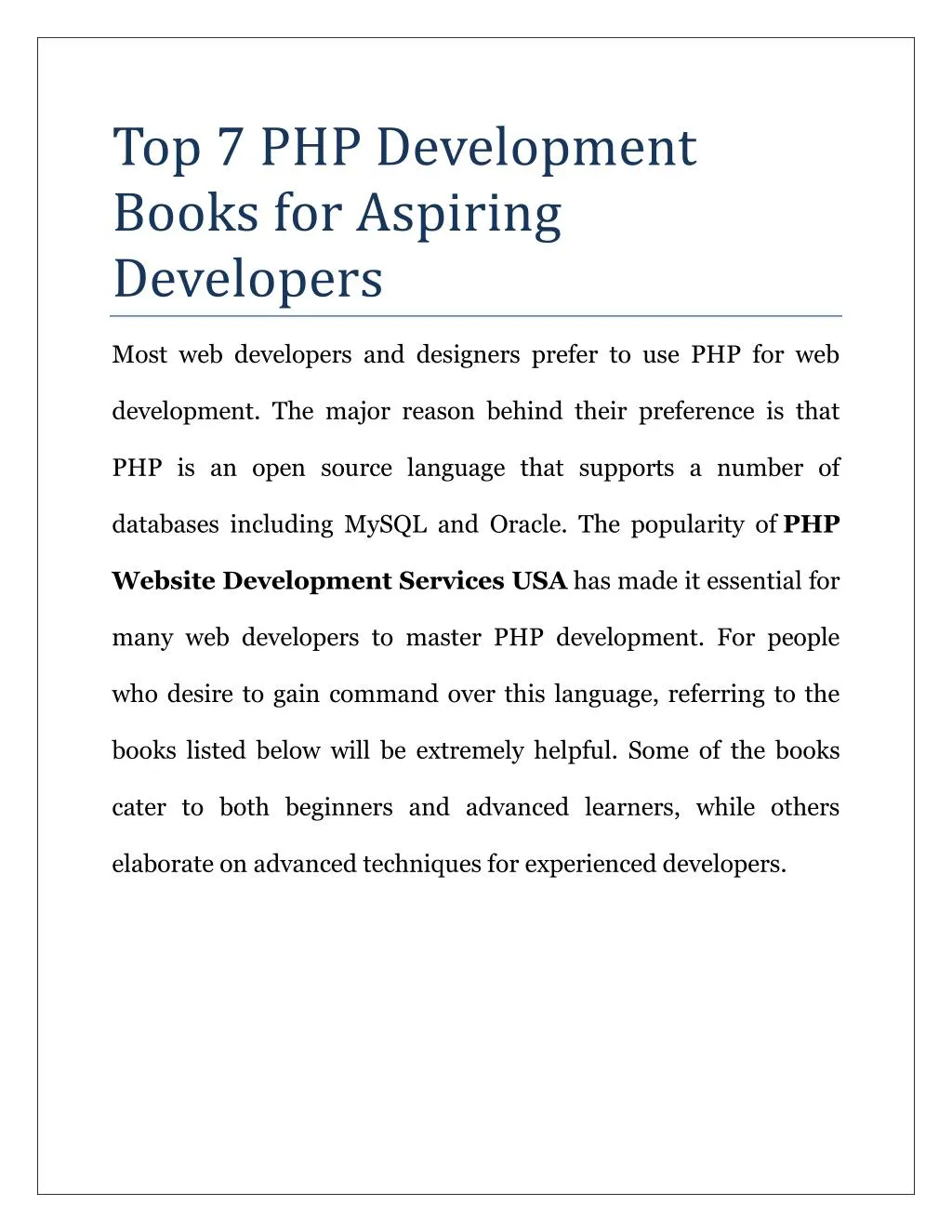 top 7 php development books for aspiring