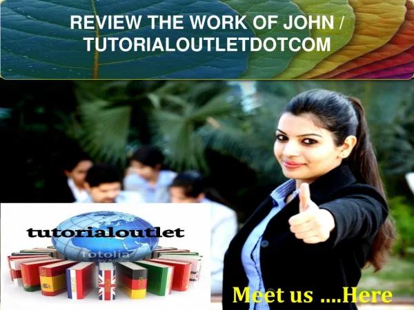 REVIEW THE WORK OF JOHN / TUTORIALOUTLETDOTCOM