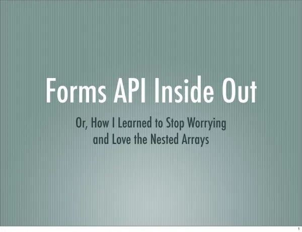 Form API Intro
