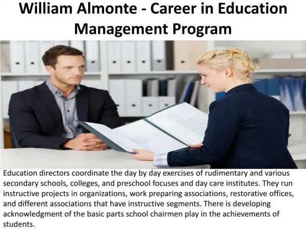 William Almonte - Career in Education Management Program
