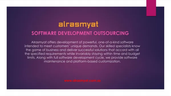 Get your business into new horizon of success With Alrasmyat for Software Development Outsourcing